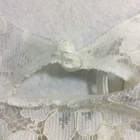 FLOWER GIRL PARTY DRESS SZ 12-13 Y white blue lace beaded wedding NEW 0B18 - Picture 6 of 7